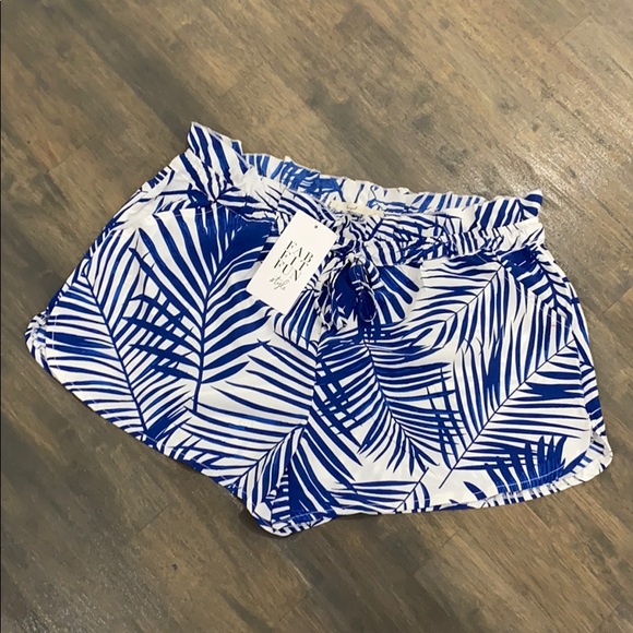 hagel Pants - HAGEL BLUE PALM SHORTS